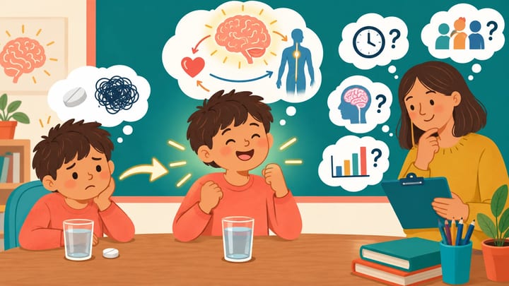 Signals connecting a brain, heart and hand