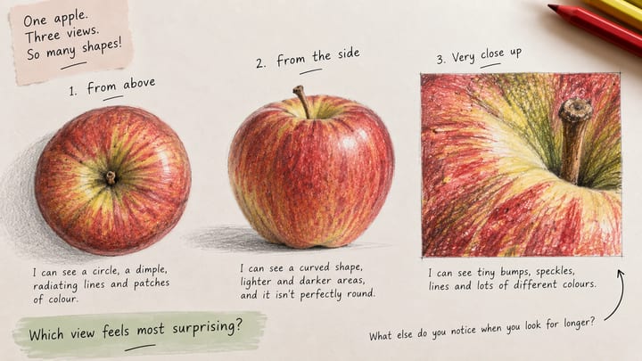 Apples viewed from several angles
