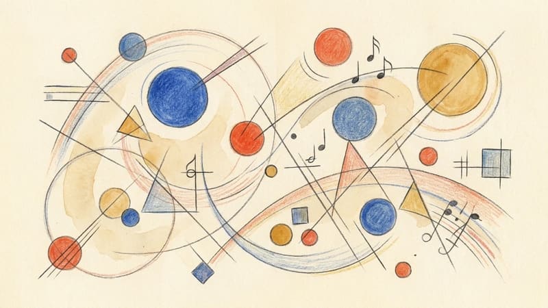 kandinsky original abstract circles, lines and musical movement
